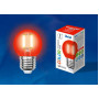 Лампа светодиодная филаментная Uniel E27 5W красная LED-G45-5W/RED/E27 GLA02RD UL-00002986