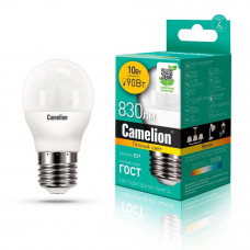 Лампа светодиодная Camelion E27 10W 3000K LED10-G45/830/E27 13566